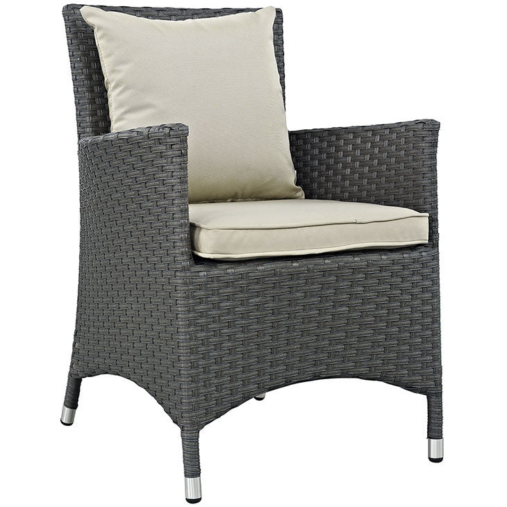 SOJOURN DINING OUTDOOR PATIO ARMCHAIR IN SUNBRELLA® ANTIQUE CANVAS BEIGE - onePage