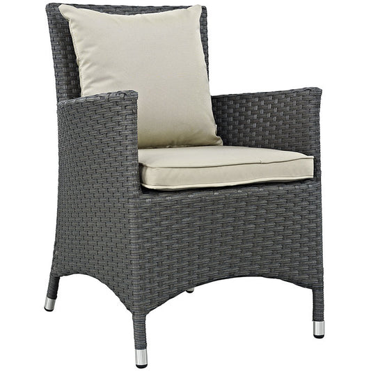 SOJOURN DINING OUTDOOR PATIO ARMCHAIR IN SUNBRELLA® ANTIQUE CANVAS BEIGE - onePage