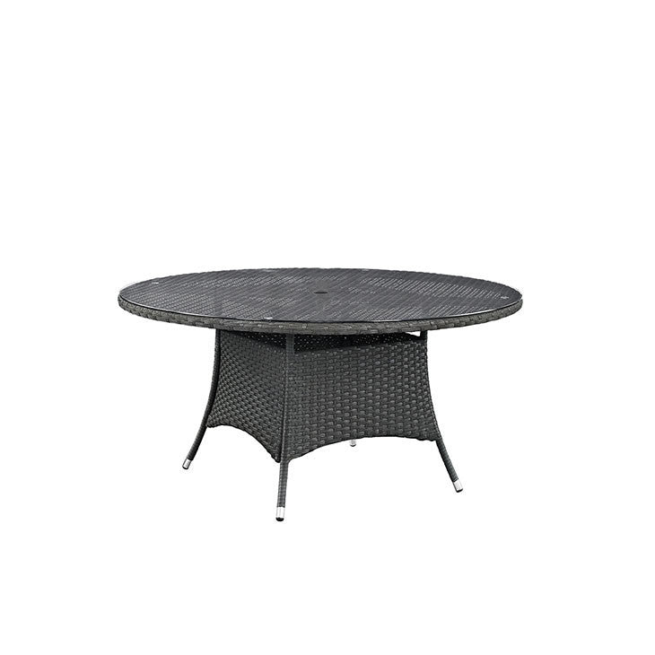 SOJOURN 59" ROUND OUTDOOR PATIO DINING TABLE IN CHOCOLATE - onePage