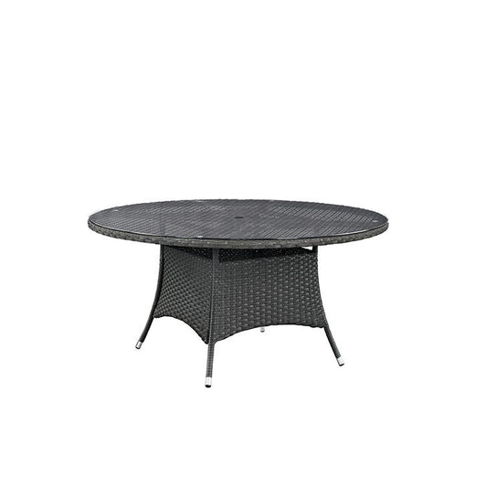 SOJOURN 59" ROUND OUTDOOR PATIO DINING TABLE IN CHOCOLATE - onePage