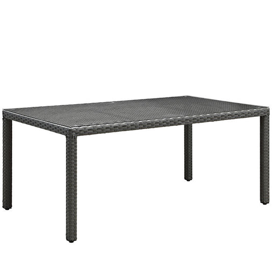 SOJOURN 70" OUTDOOR PATIO DINING TABLE IN CHOCOLATE - onePage