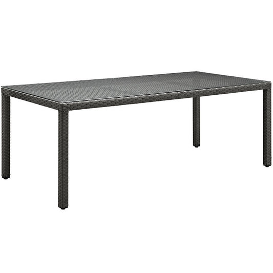 SOJOURN 82" OUTDOOR PATIO DINING TABLE IN CHOCOLATE - onePage