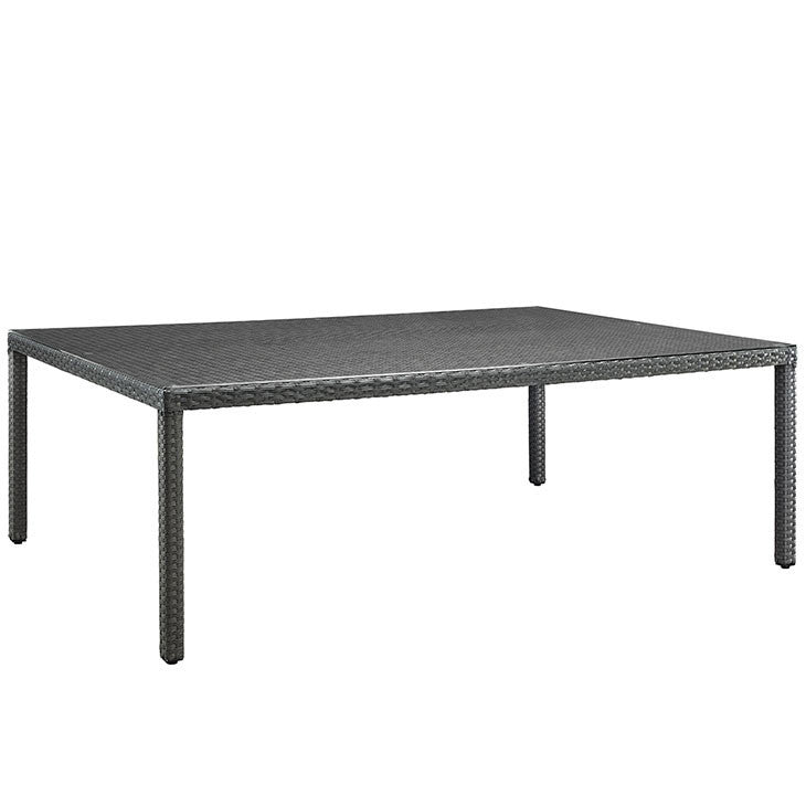 SOJOURN 90" OUTDOOR PATIO DINING TABLE IN CHOCOLATE - onePage