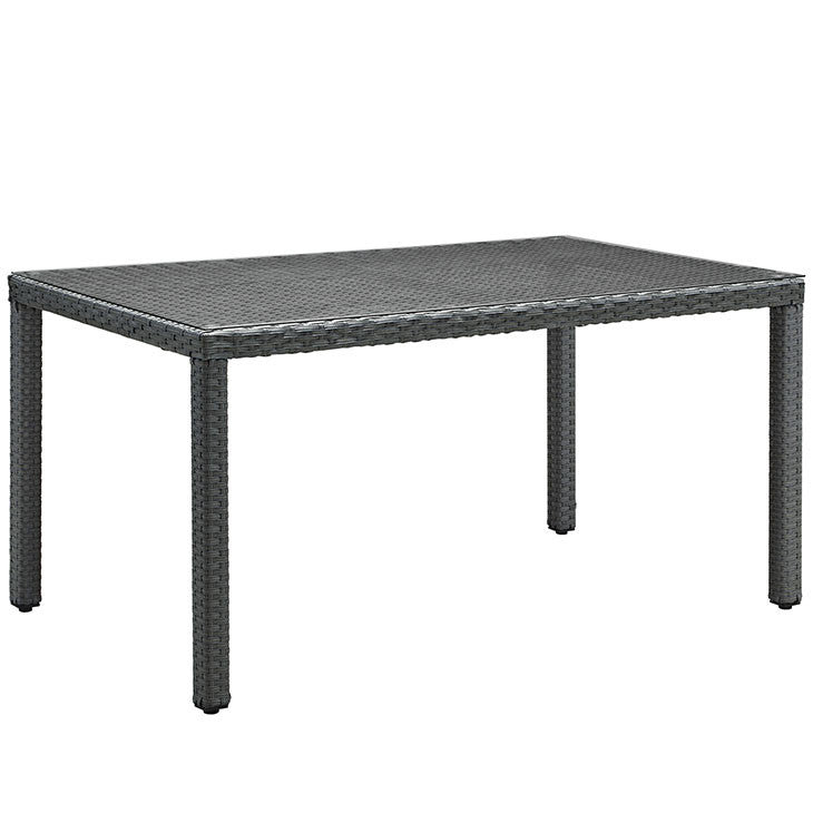 SOJOURN 59" OUTDOOR PATIO DINING TABLE IN CHOCOLATE - onePage