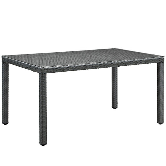 SOJOURN 59" OUTDOOR PATIO DINING TABLE IN CHOCOLATE - onePage