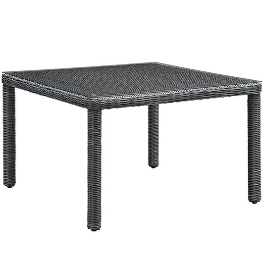 SUMMON 47" SQUARE OUTDOOR PATIO DINING TABLE IN GRAY - onePage