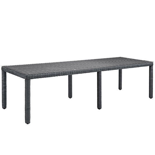 SUMMON 114" OUTDOOR PATIO DINING TABLE IN GRAY - onePage
