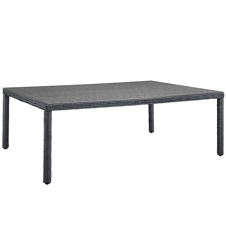 SUMMON 90" OUTDOOR PATIO DINING TABLE IN GRAY - onePage