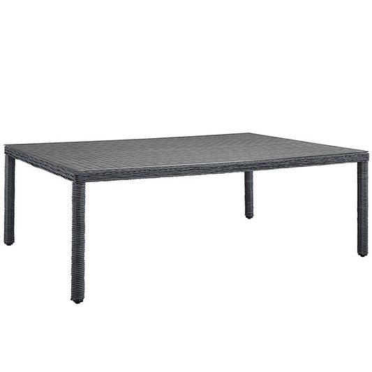 SUMMON 90" OUTDOOR PATIO DINING TABLE IN GRAY - onePage