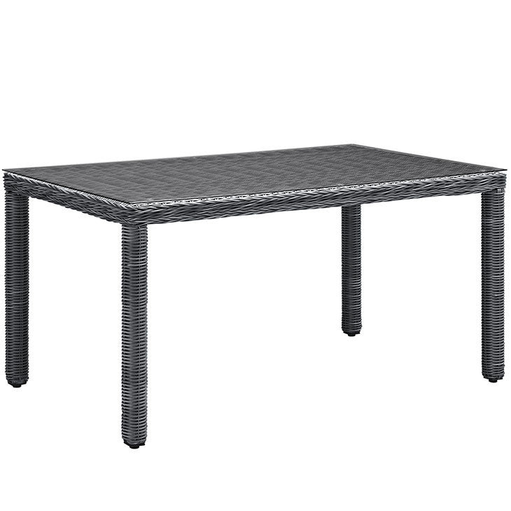 SUMMON 59" OUTDOOR PATIO DINING TABLE IN GRAY - onePage