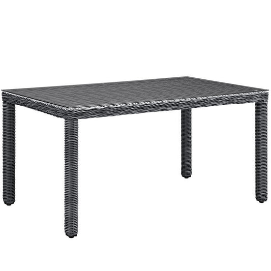 SUMMON 59" OUTDOOR PATIO DINING TABLE IN GRAY - onePage