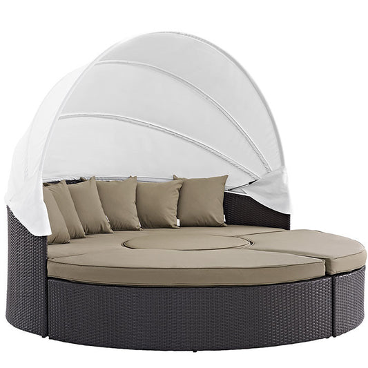CONVENE CANOPY OUTDOOR PATIO DAYBED IN ESPRESSO MOCHA - onePage