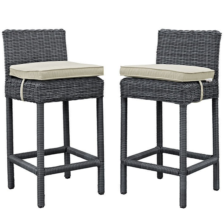 Summon 2 Piece Outdoor Patio Pub Set in Sunbrella® Antique Canvas Beige - onePage - 1