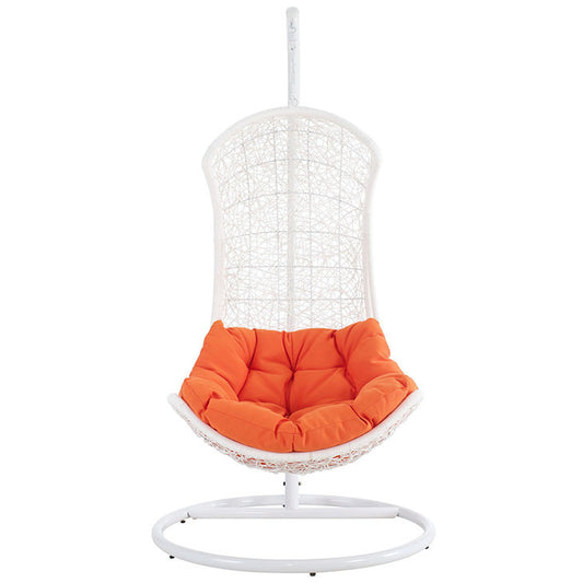 ENDOW SWING OUTDOOR PATIO LOUNGE CHAIR IN WHITE ORANGE - onePage