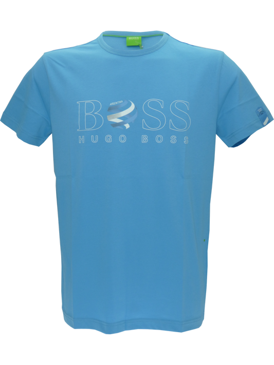 Hugo Boss Tee Flag T-Shirt in Light Blue - Argentina(XXL) - onePage

